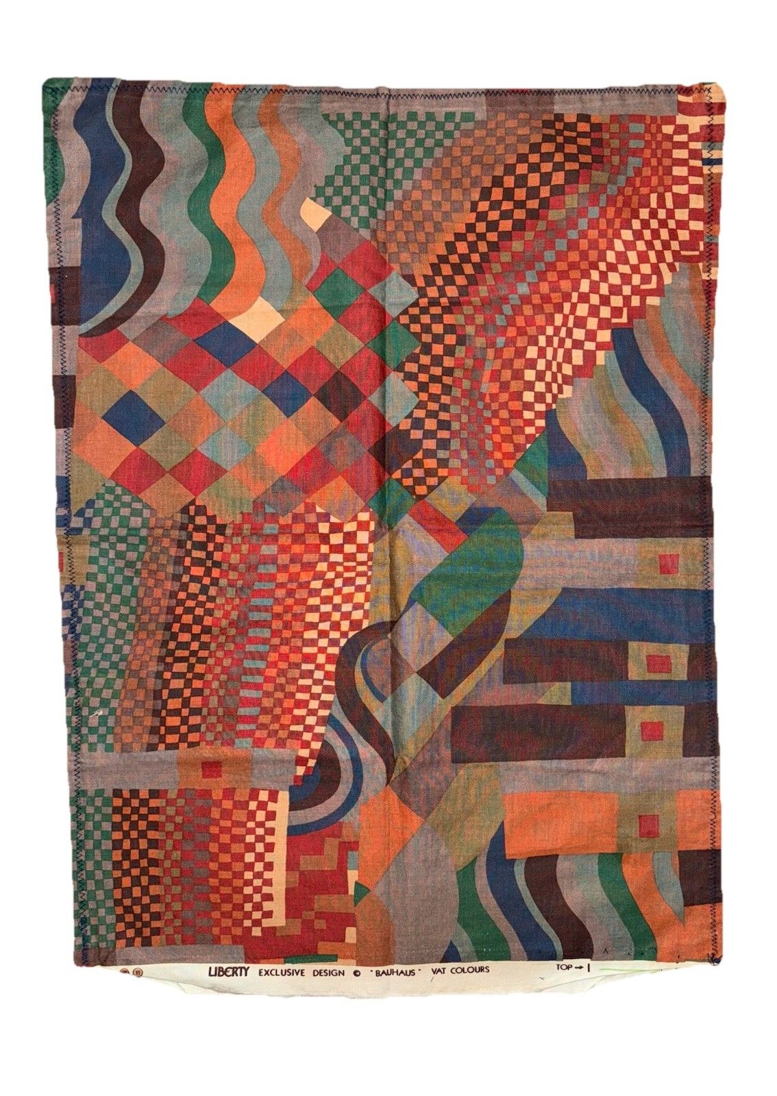 Liberty Collier Campbell "bauhaus" Orange Rust Blue Cushion Cover Cotton Vintage 1017672847069373067