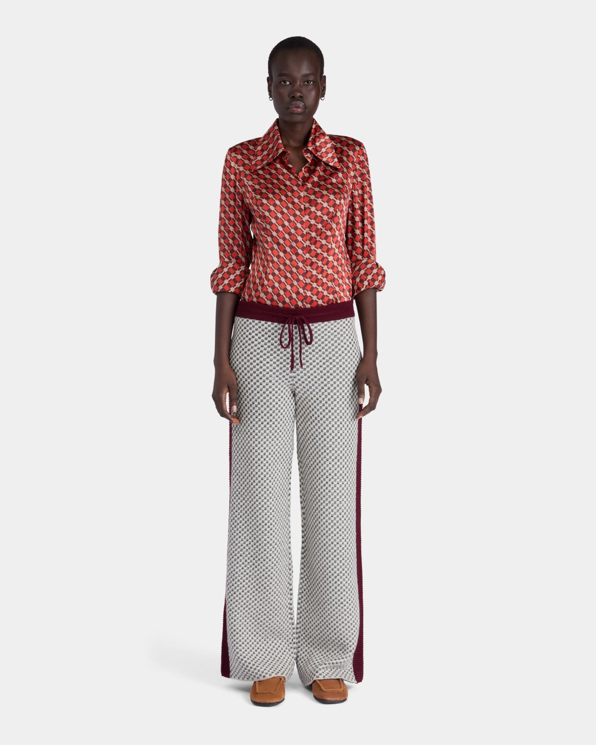 Wide Leg Graphic Trousers