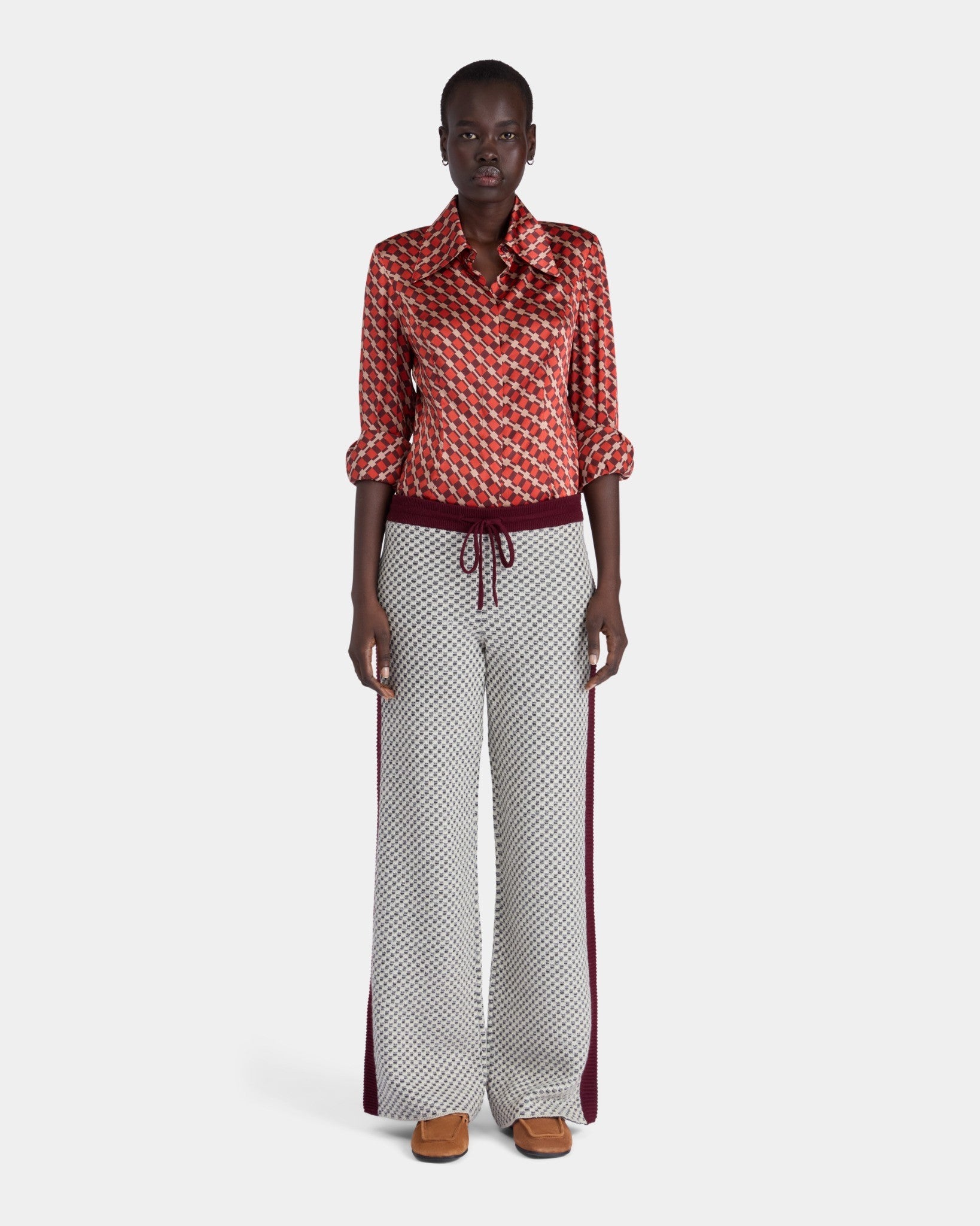 Wide Leg Graphic Trousers