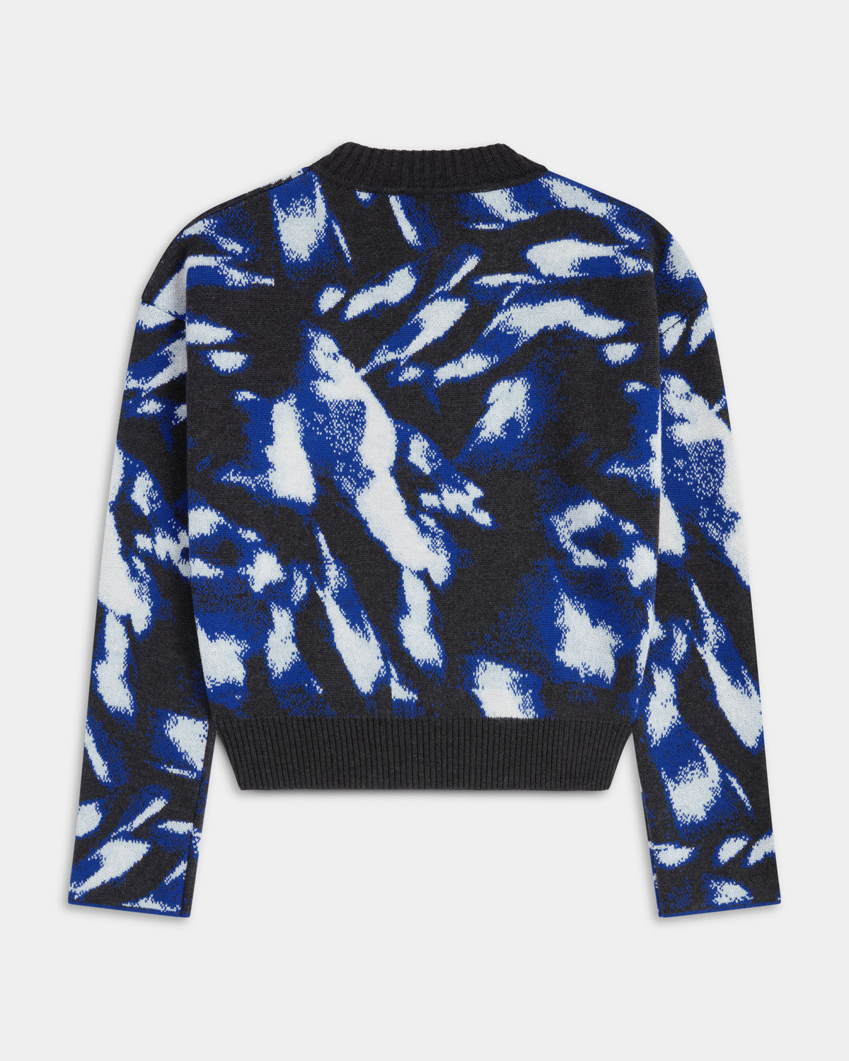BOXY JACQUARD SWEATER IN BLUE