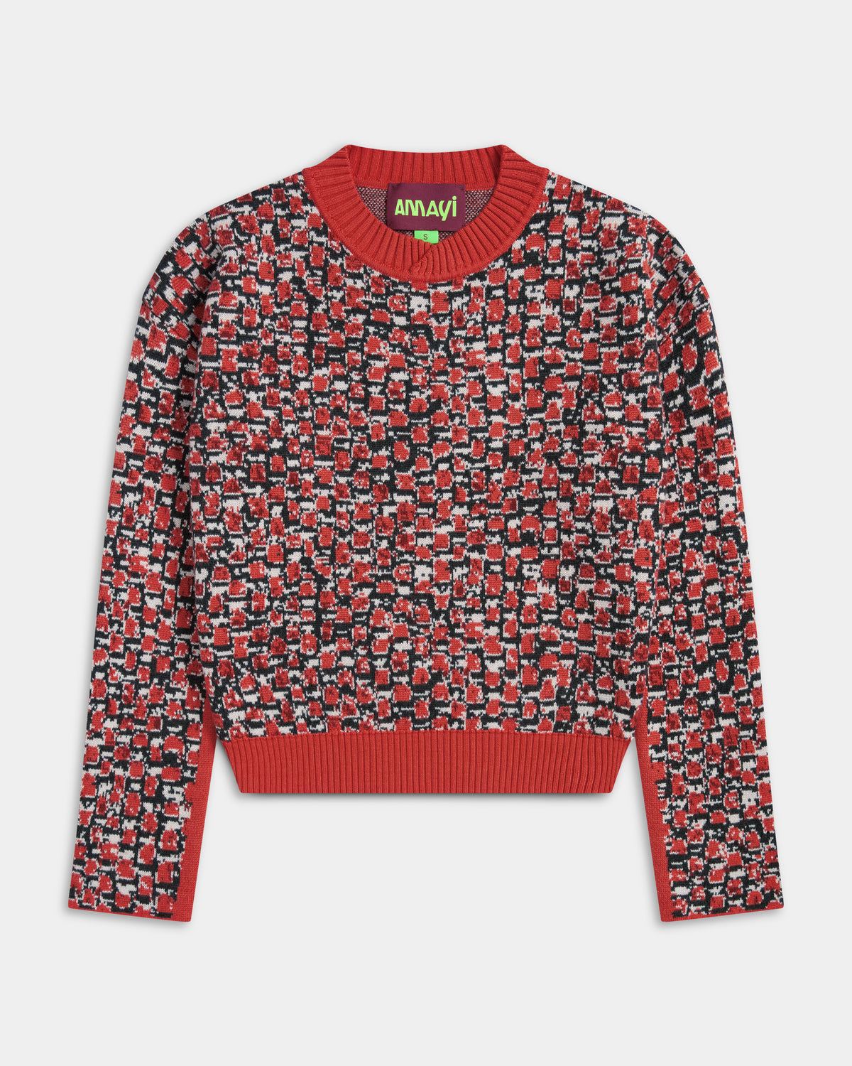 BOXY JACQUARD SWEATER IN ORANGE
