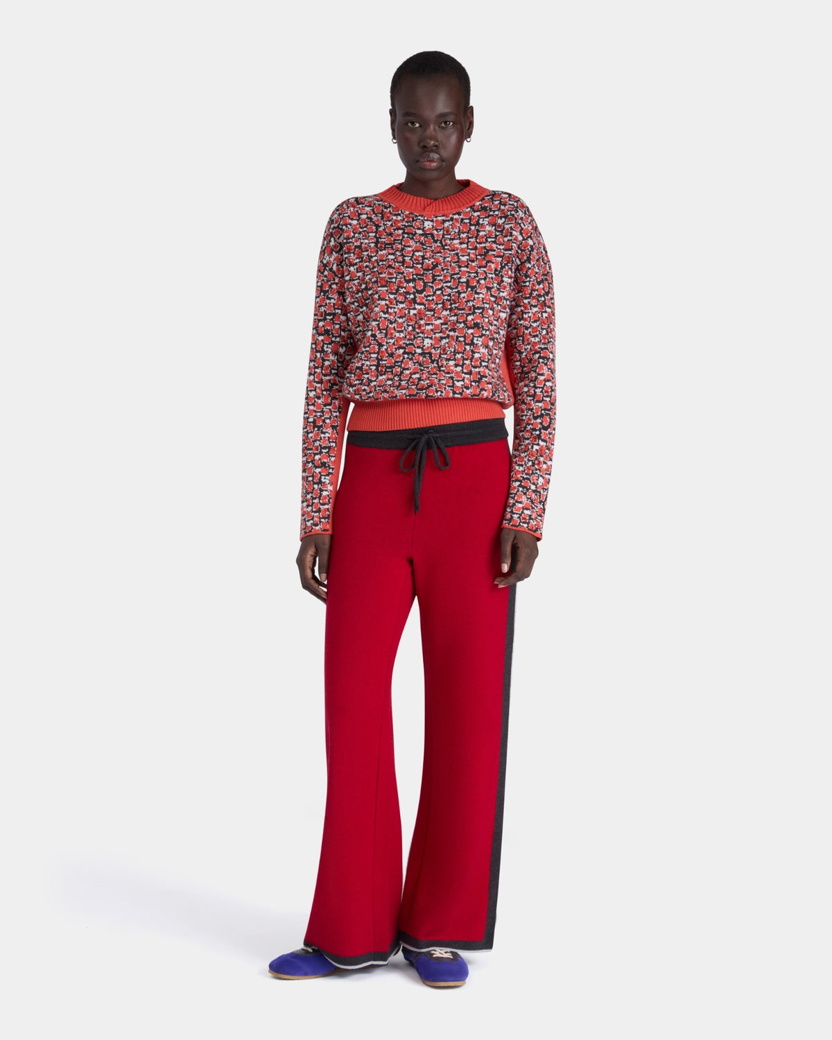 BOXY JACQUARD SWEATER IN ORANGE