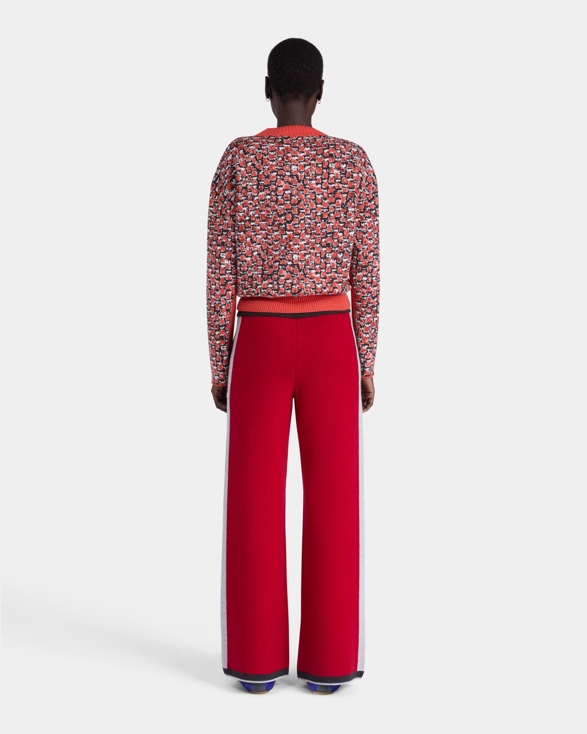BOXY JACQUARD SWEATER IN ORANGE