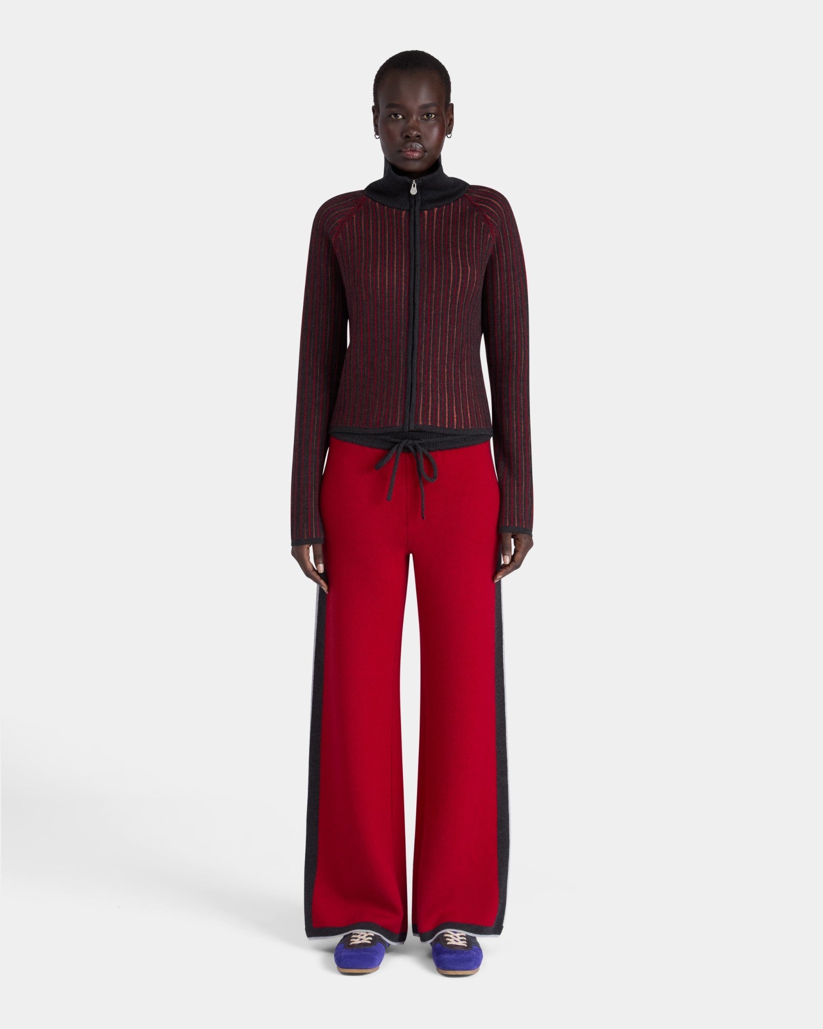 WIDE LEG RED TROUSERS