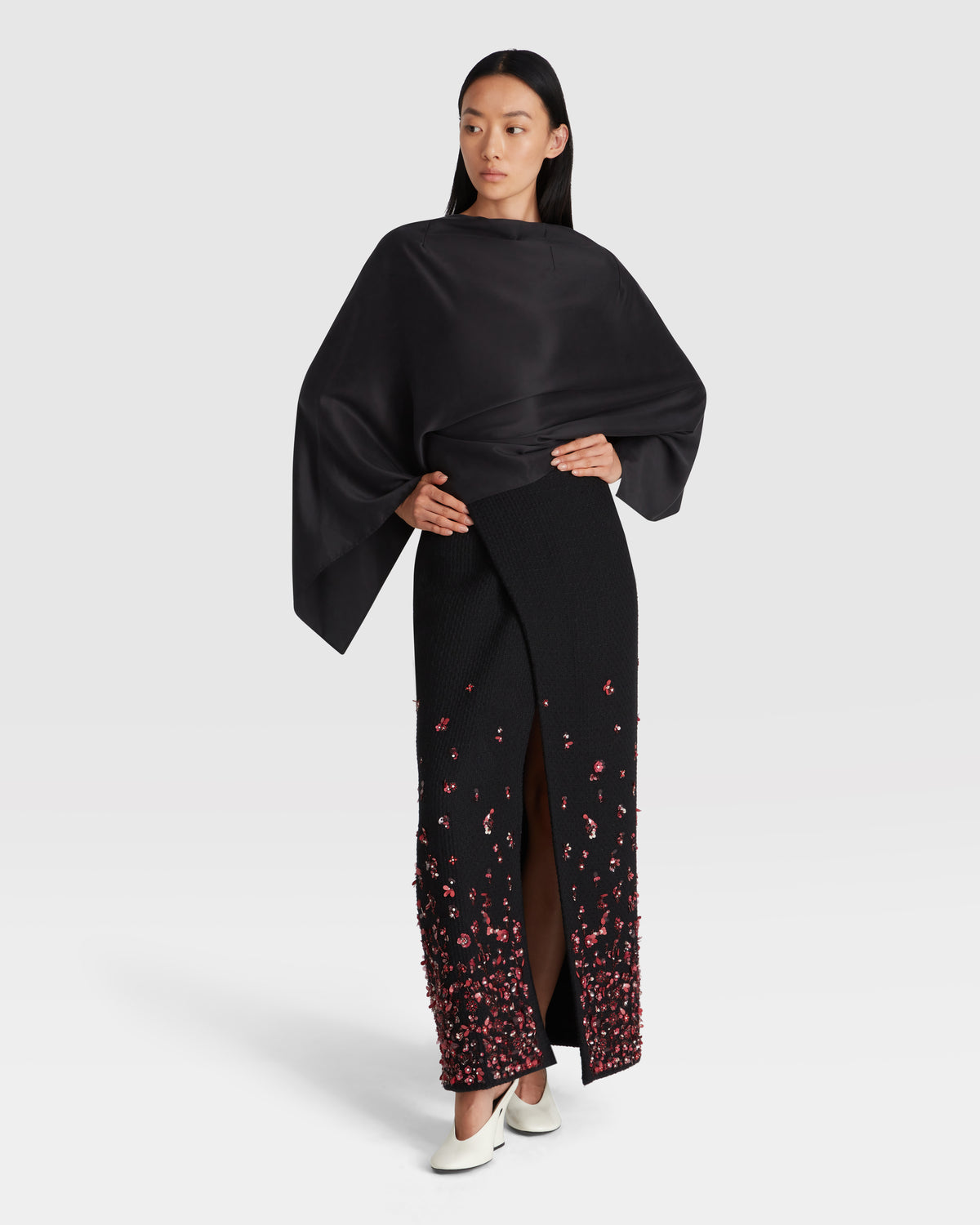 Bouclé Overlap Skirt