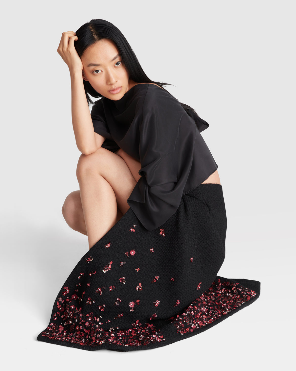 Bouclé Overlap Skirt