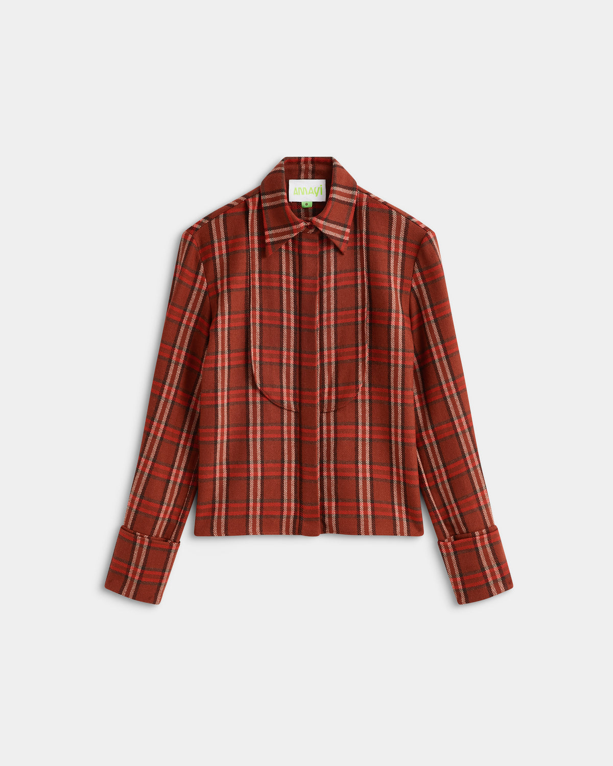 Bib Shirt in Rust Merino Wool