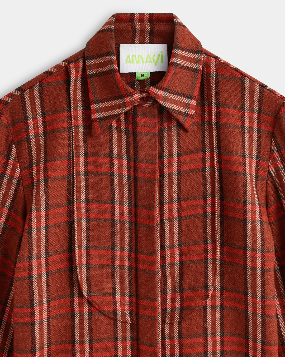 Bib Shirt in Rust Merino Wool