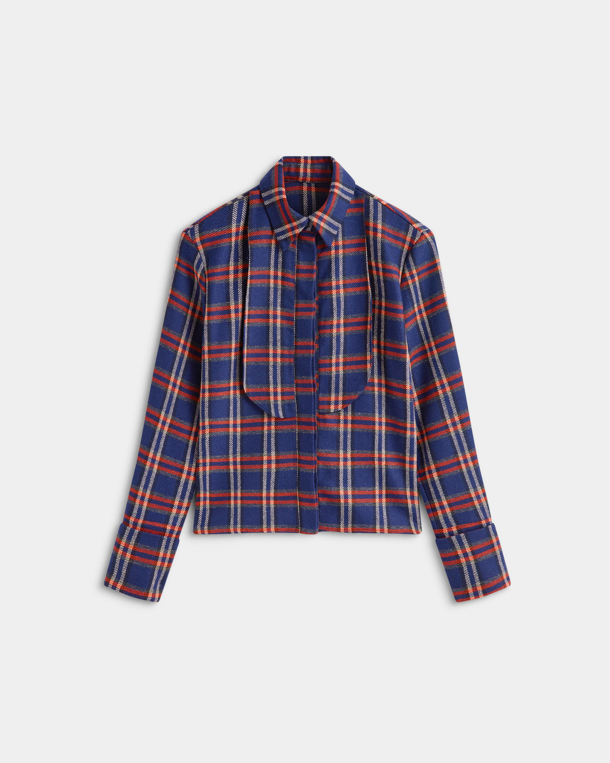 Bib Shirt in Navy Merino Wool