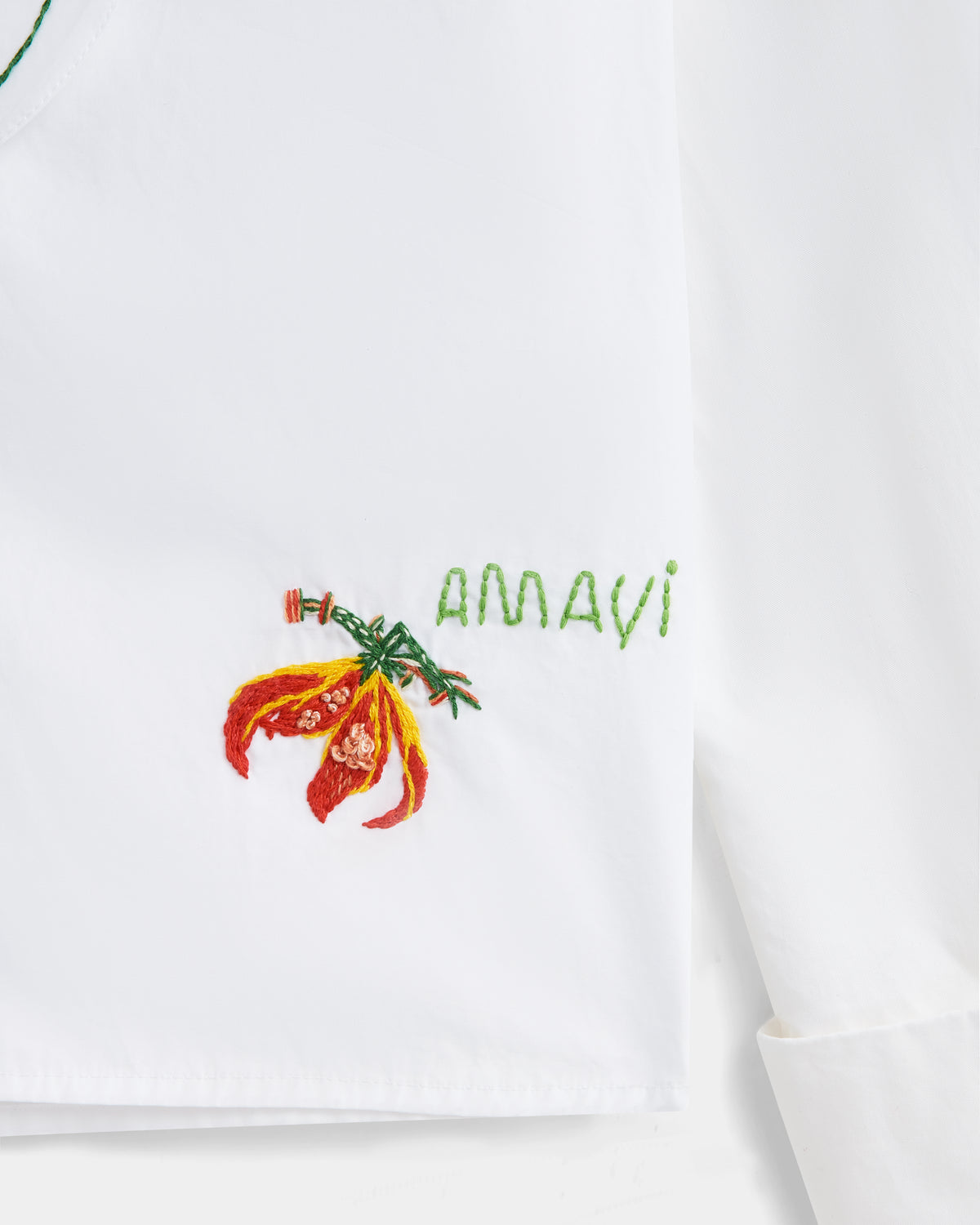 Bib Shirt in White Cotton