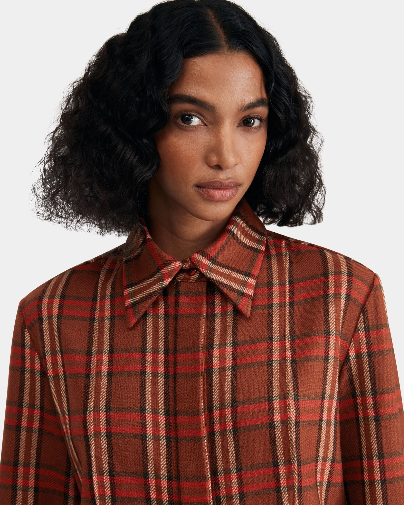 Bib Shirt in Rust Merino Wool