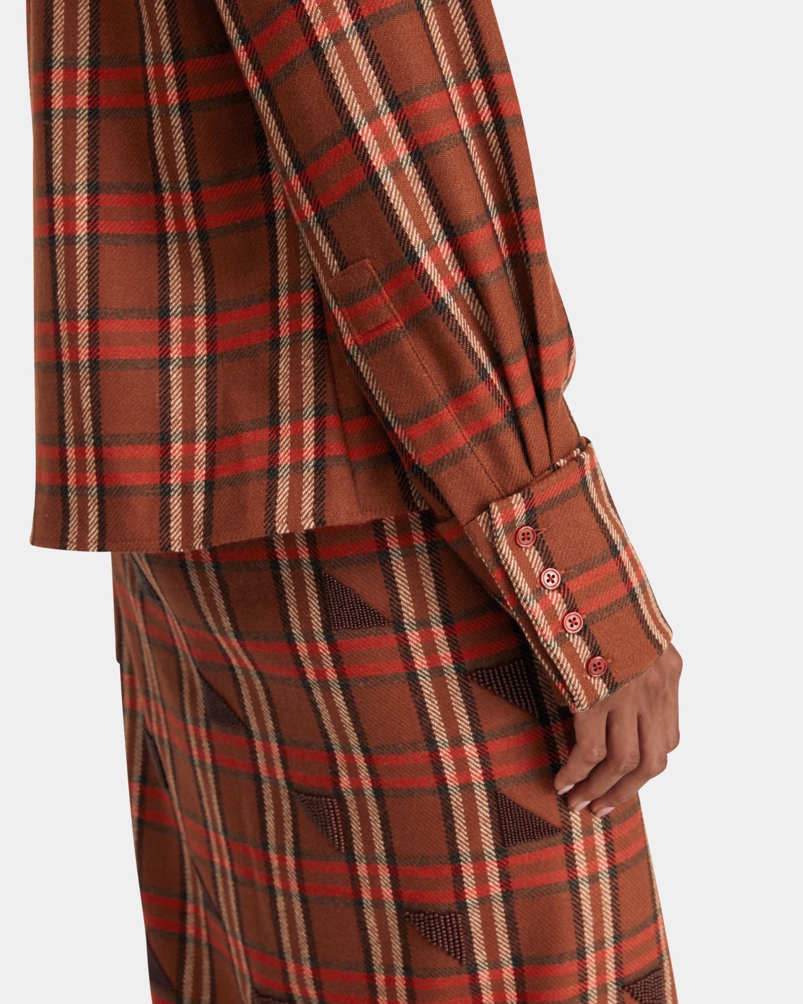 Bib Shirt in Rust Merino Wool