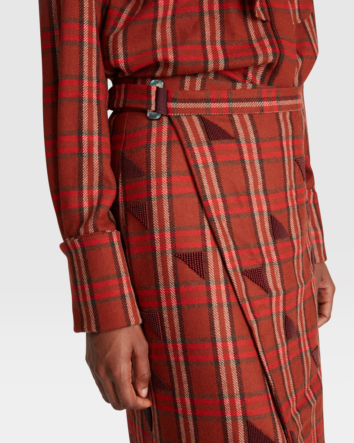 Embroidered Overlap Skirt