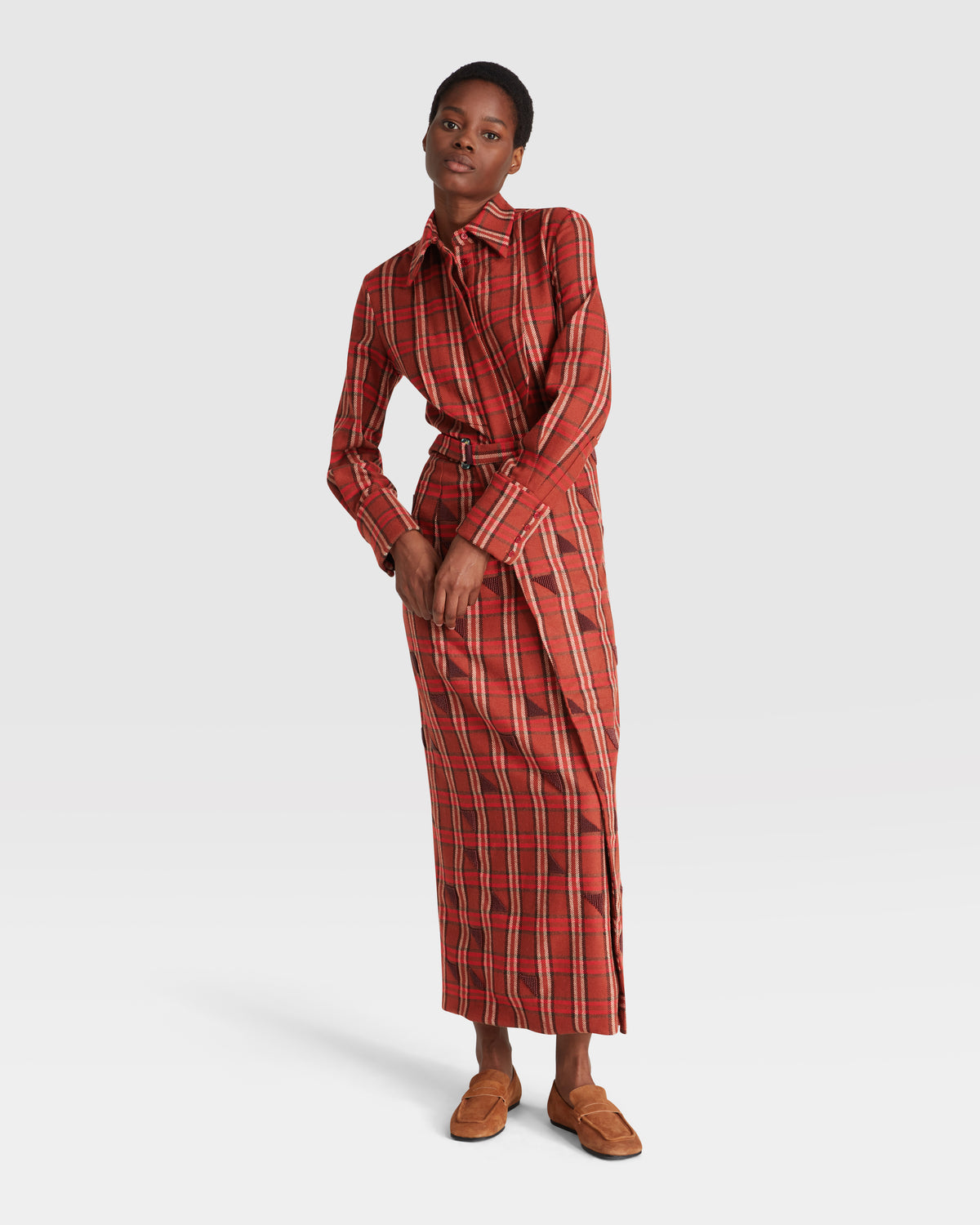 Embroidered Overlap Skirt