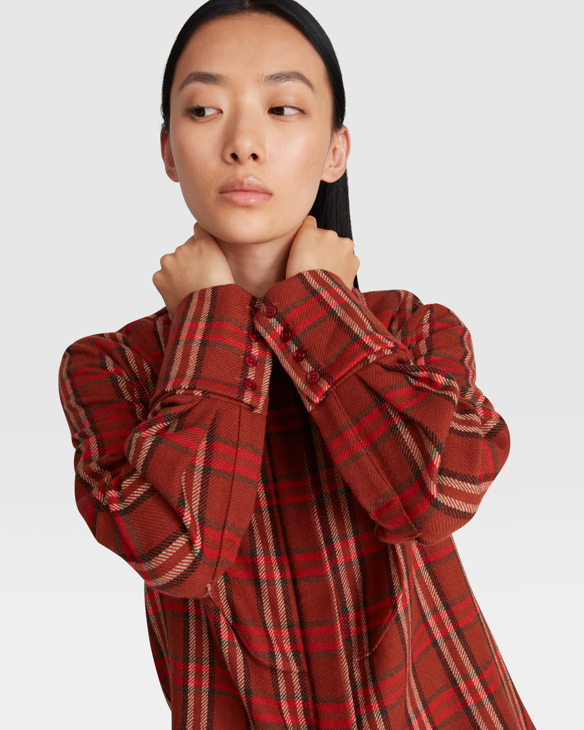 Bib Shirt in Rust Merino Wool