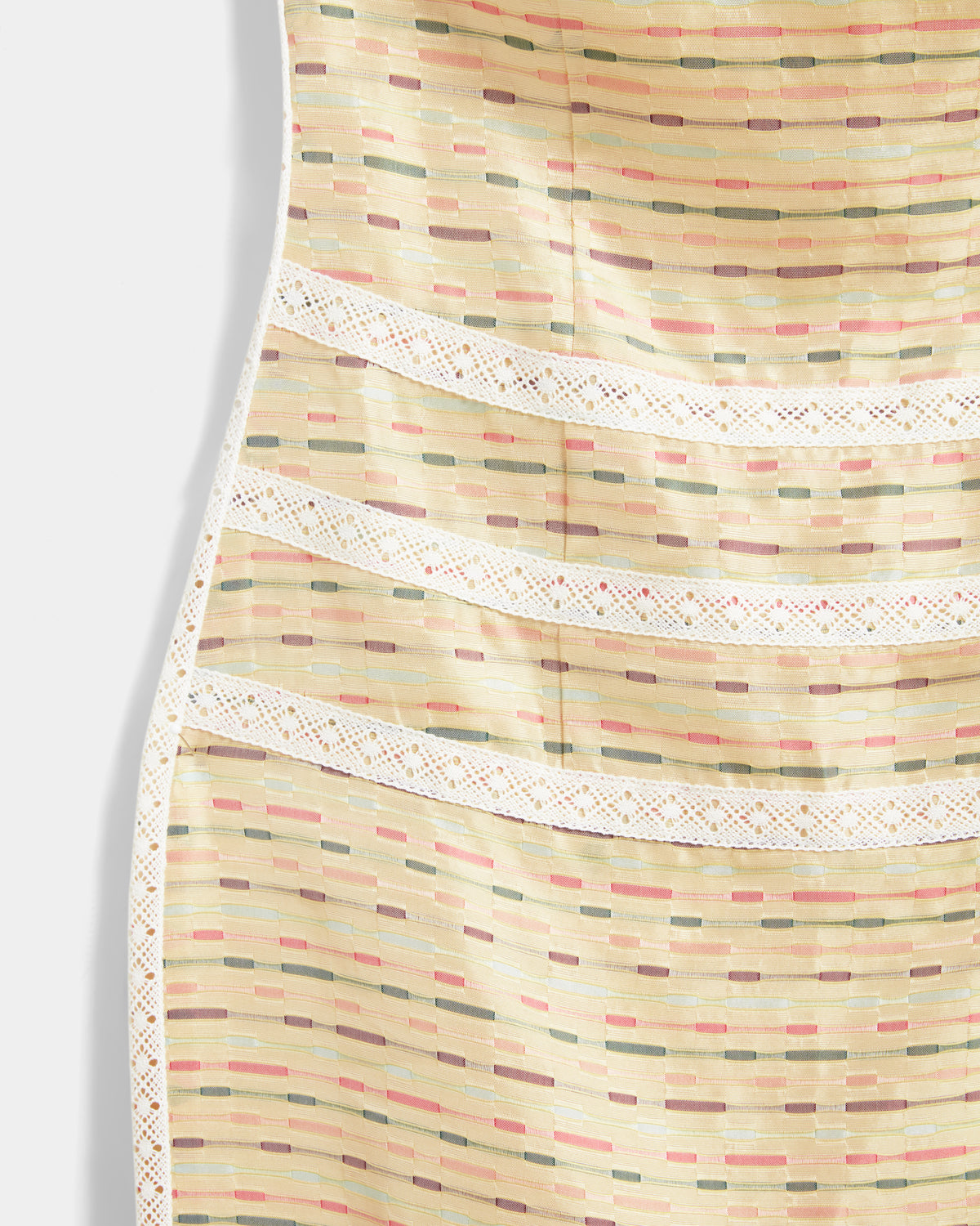 Lace-Trim Silk Column Dress