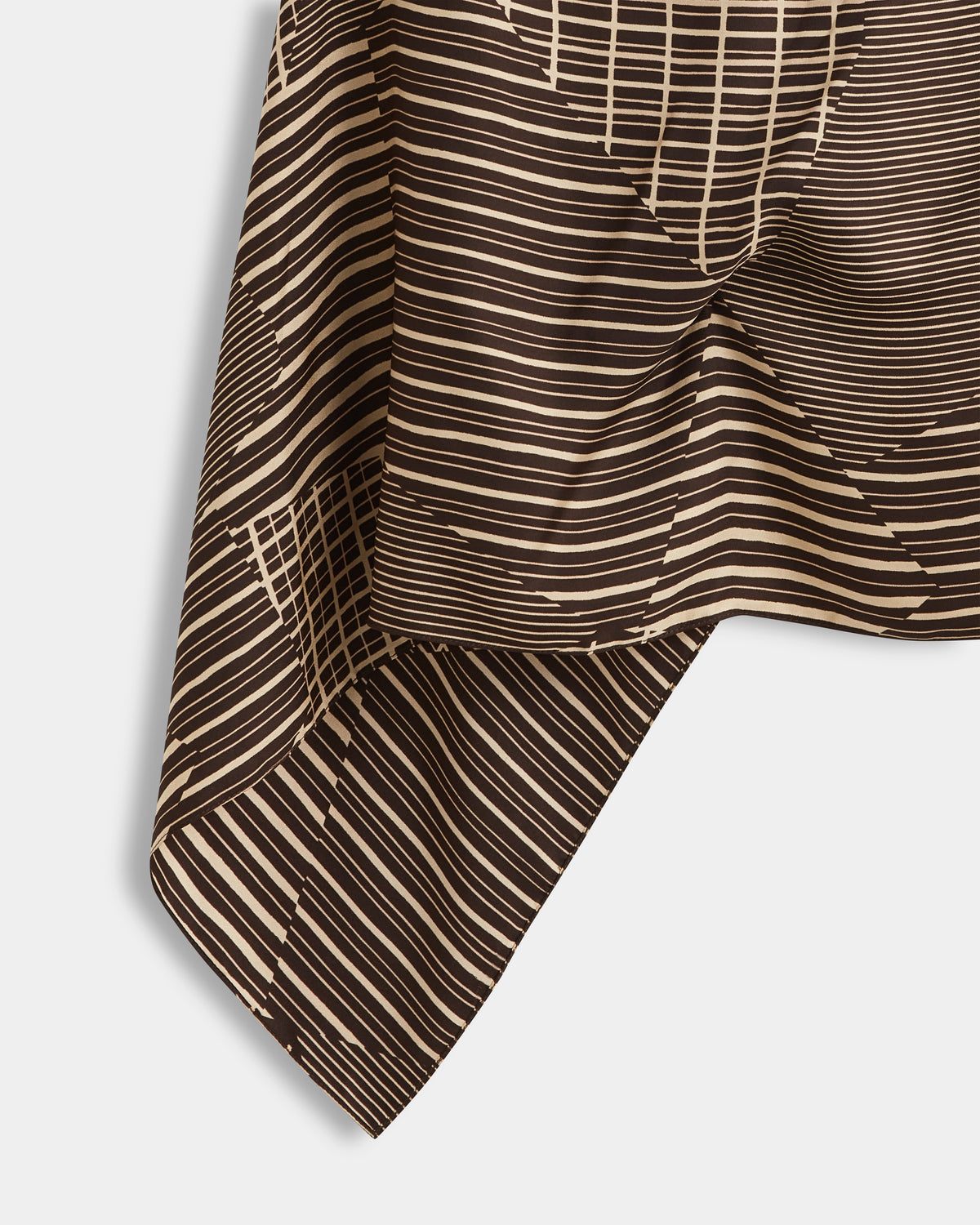 Silk Crepe Sleeveless Top in Hand Drawn Patchwork