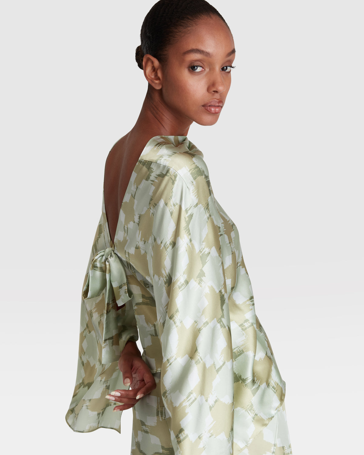 Silk Crepe Sleeveless Top in Scratchy Tweed