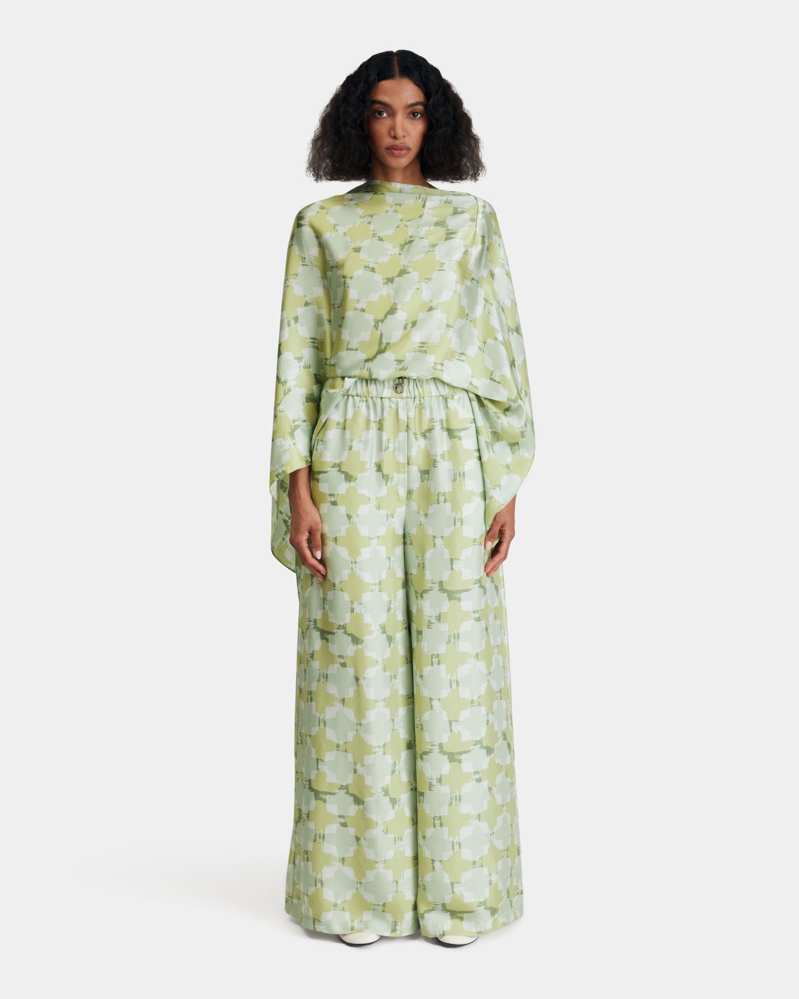 Silk Twill Trousers in Scratchy Tweed