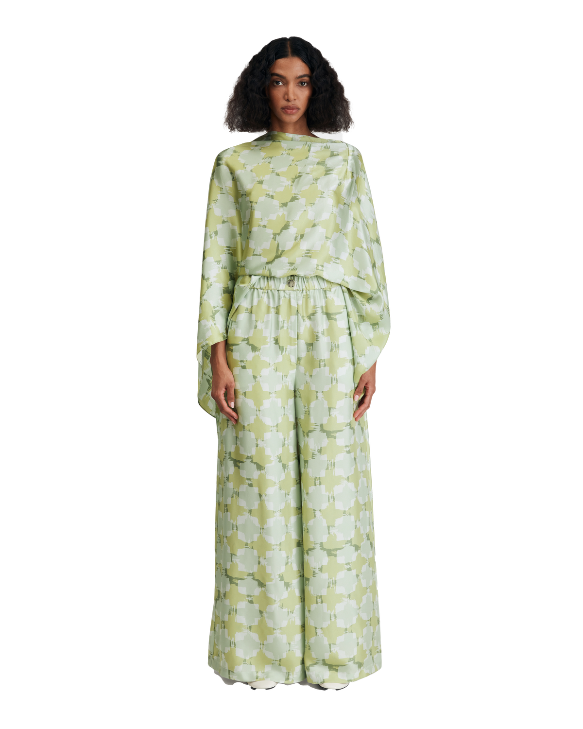 Silk Crepe Sleeveless Top in Scratchy Tweed