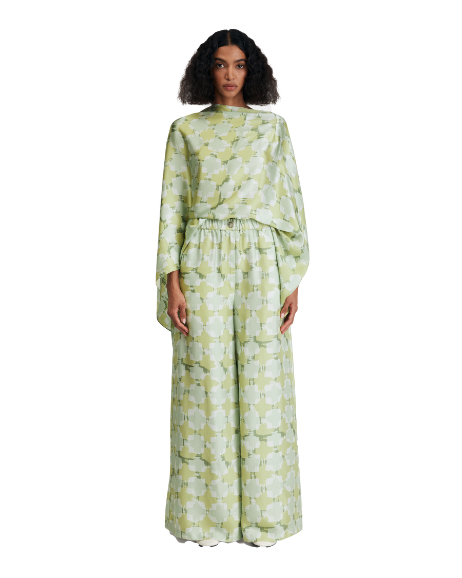 Silk Crepe Sleeveless Top in Scratchy Tweed