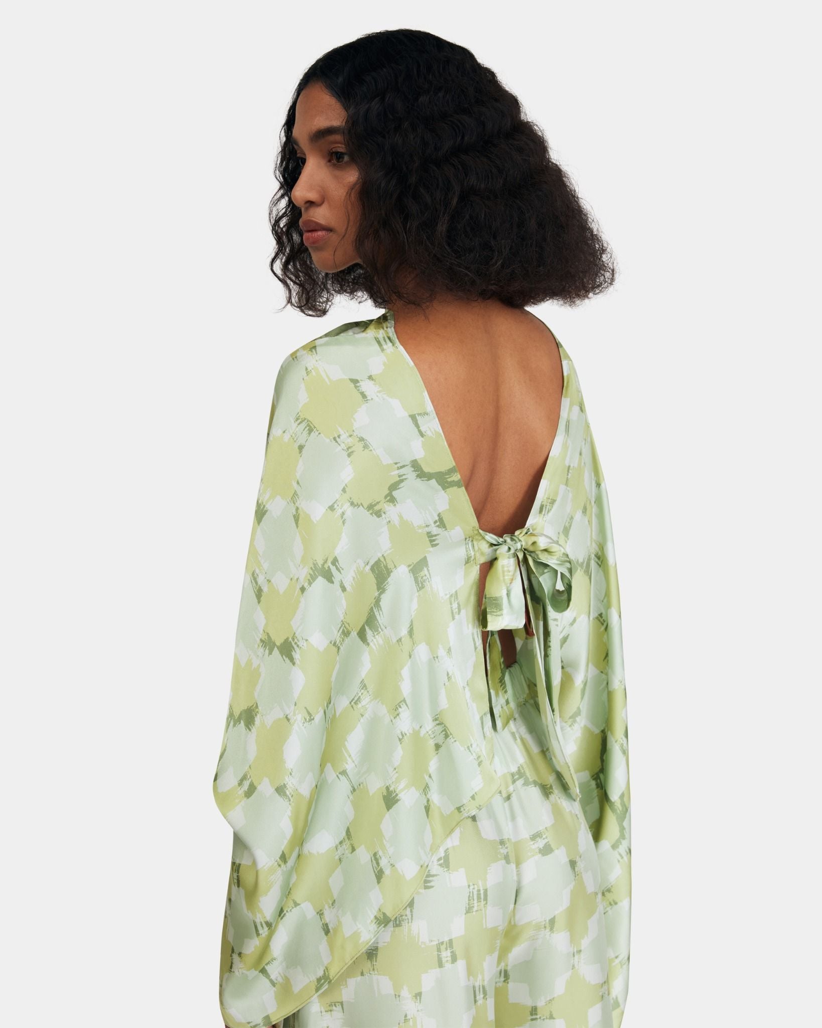 Silk Crepe Sleeveless Top in Scratchy Tweed