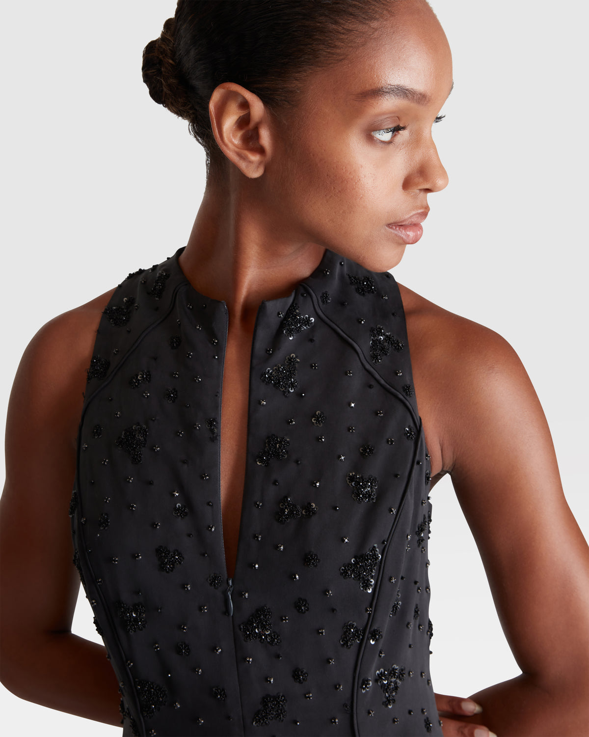 Embellished Silk Dress