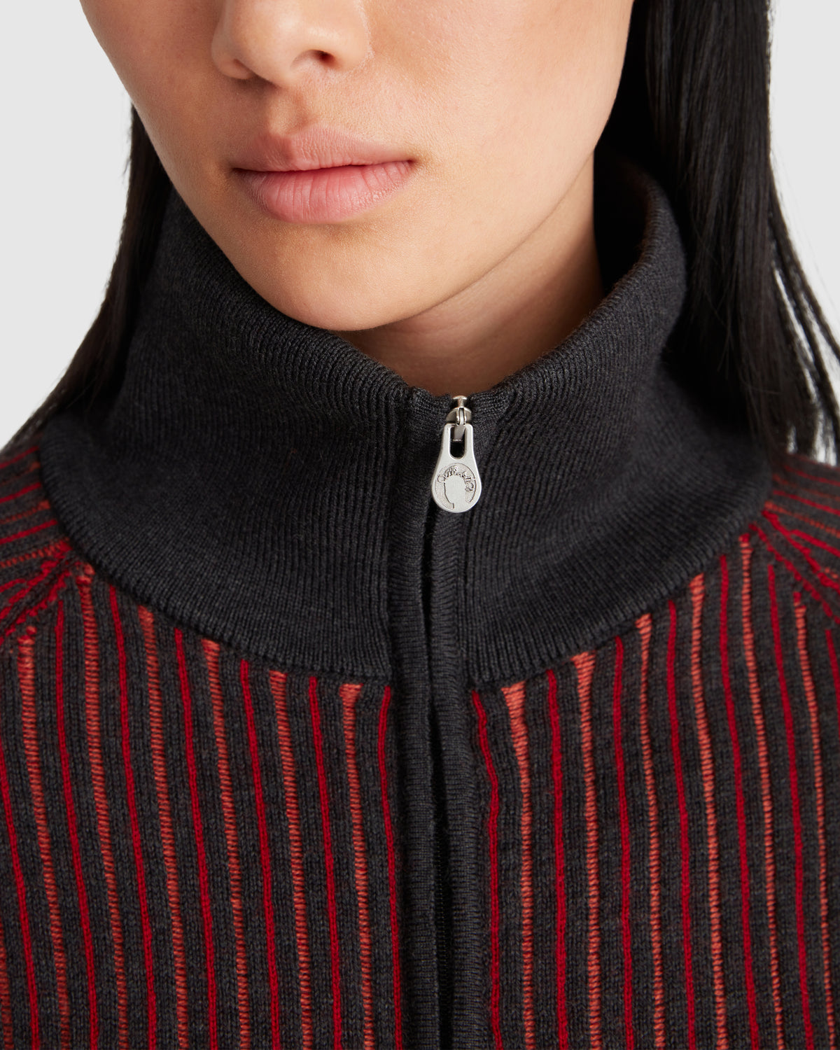STRIPED CARDIGAN WITH ZIP