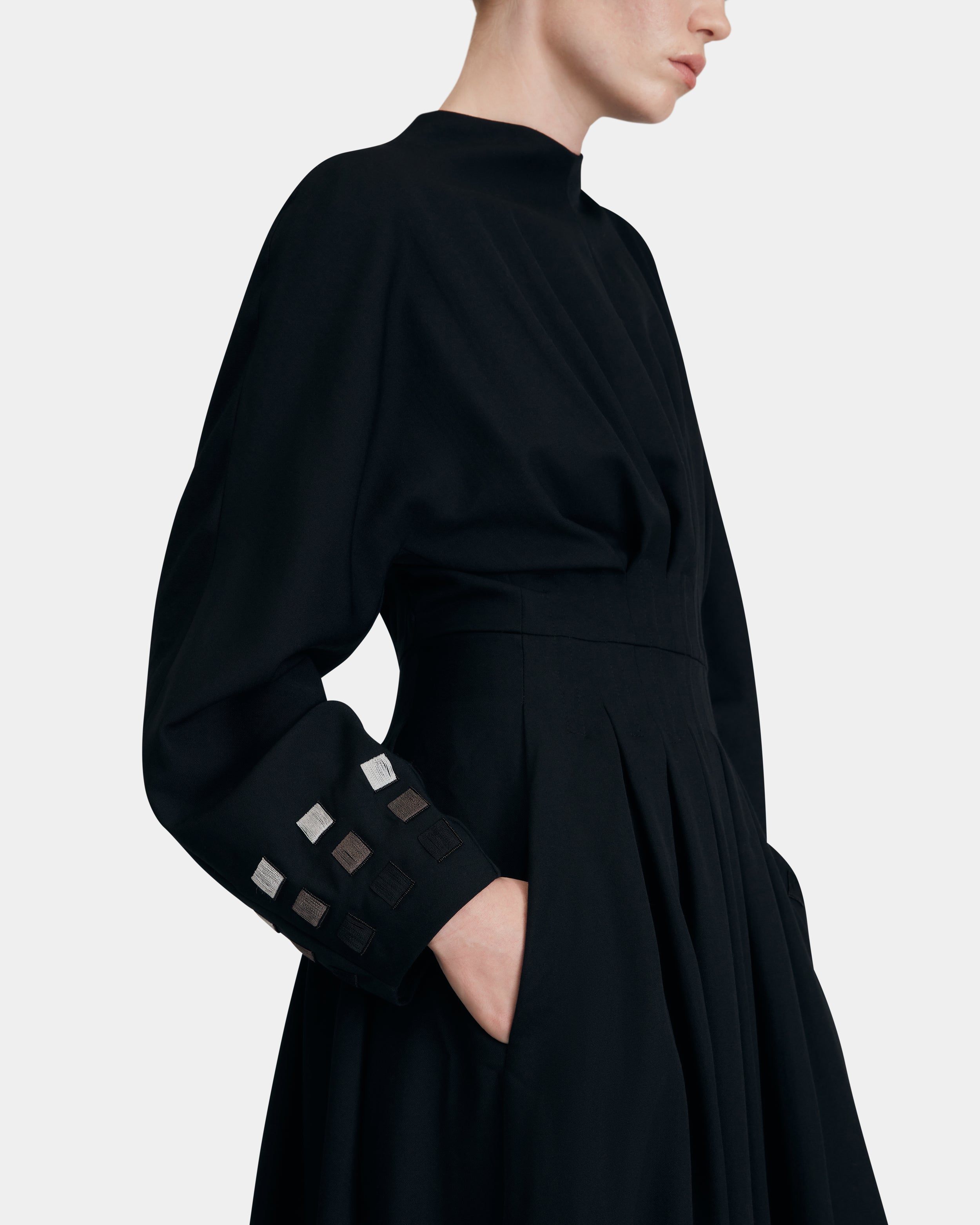 Wool Corset-Detail Dress