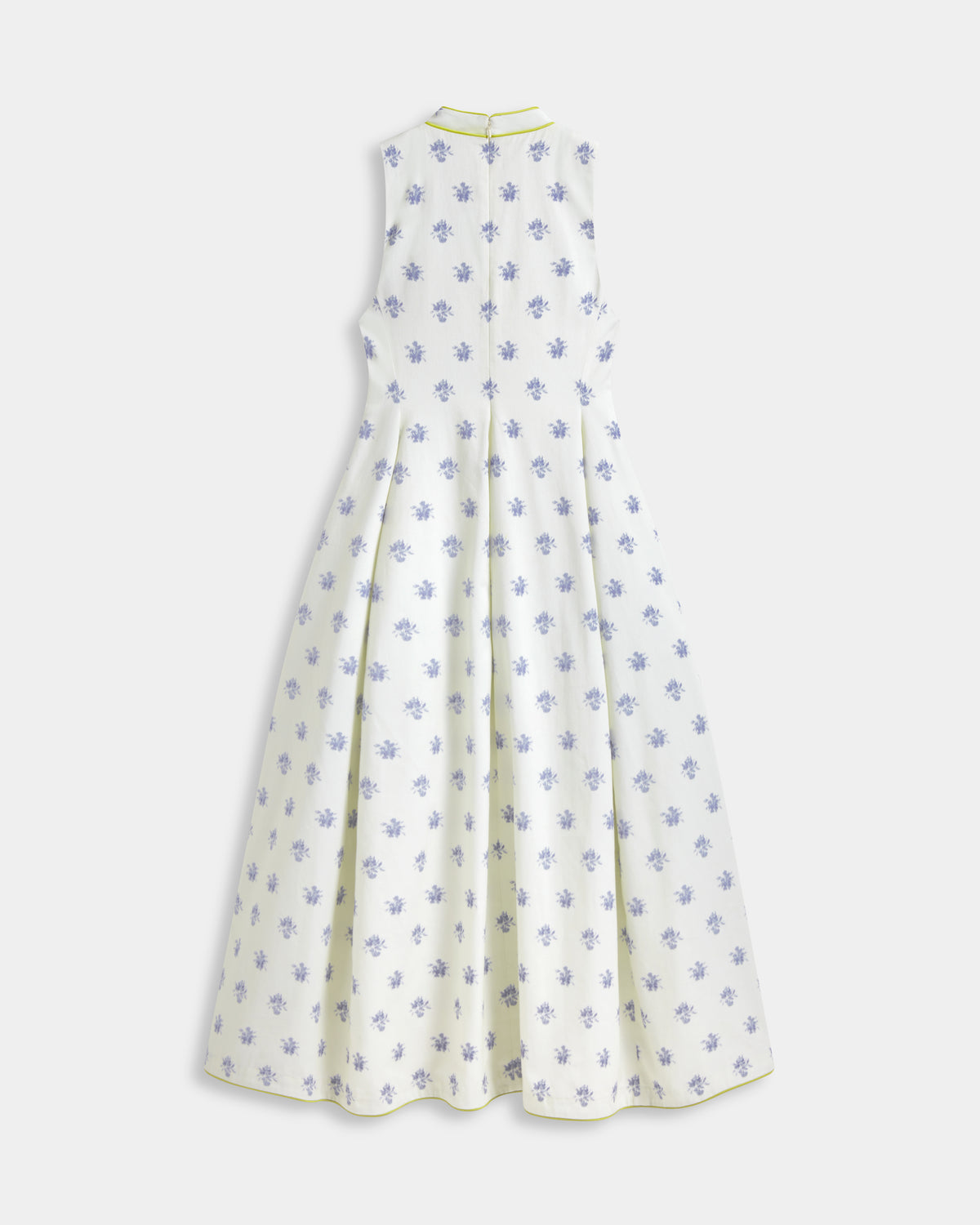 PIPED MANDARIN COLLAR MAXI DRESS