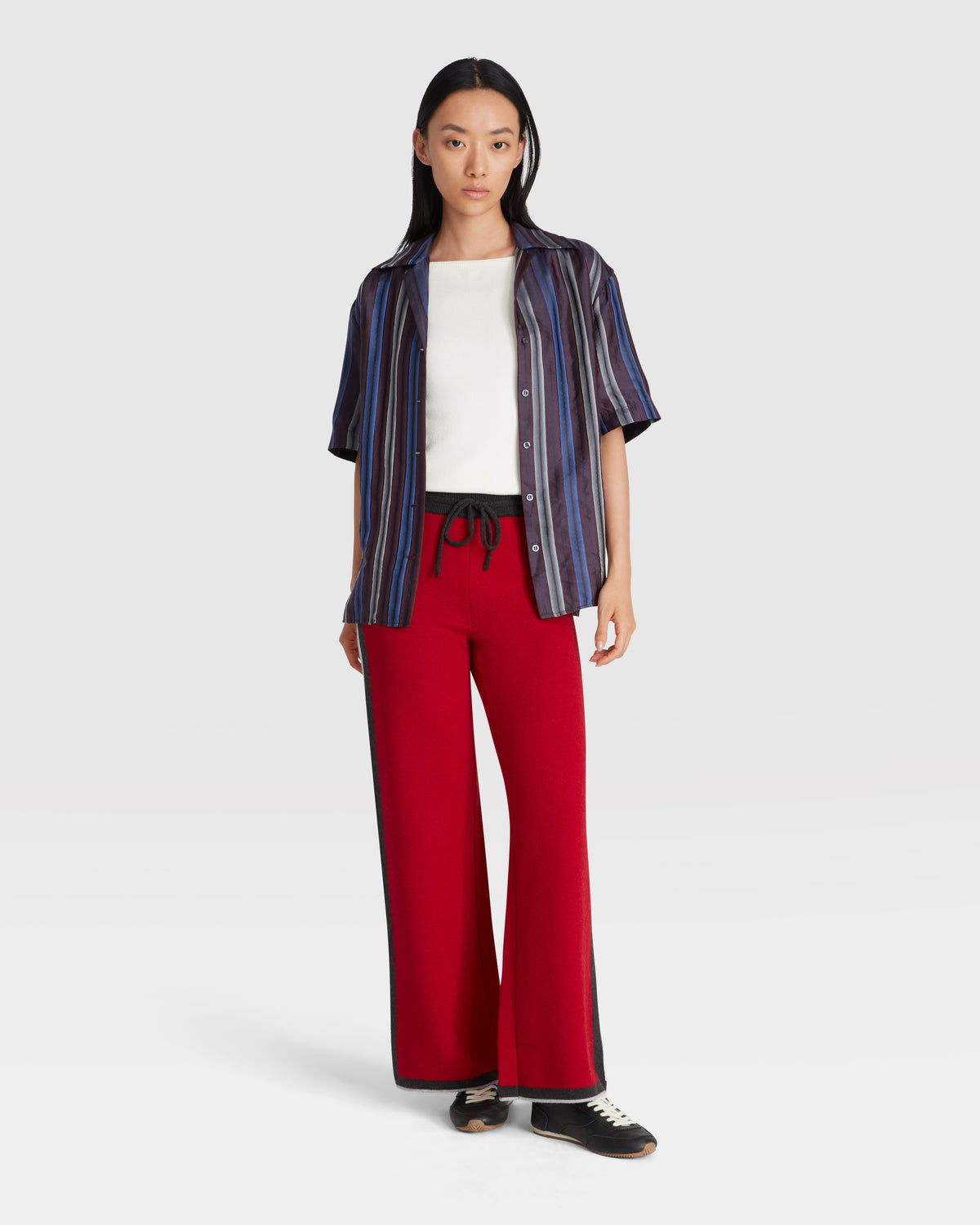 WIDE LEG RED TROUSERS