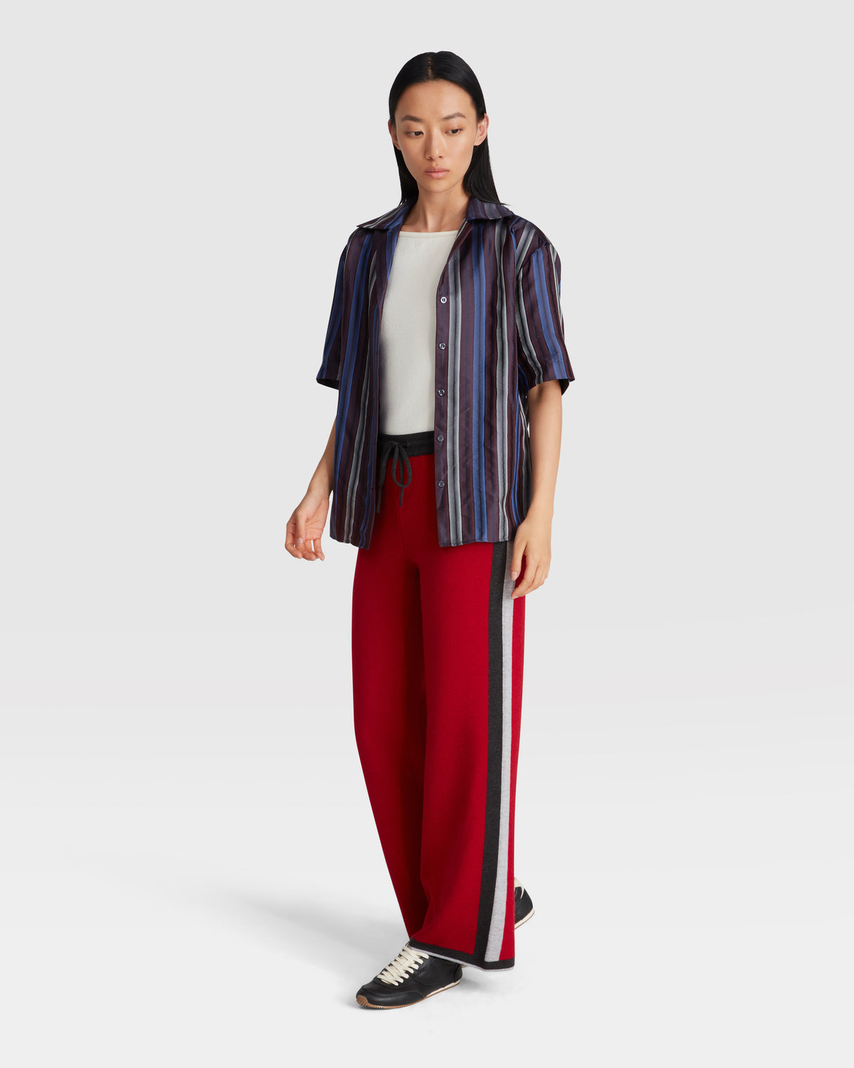 WIDE LEG RED TROUSERS