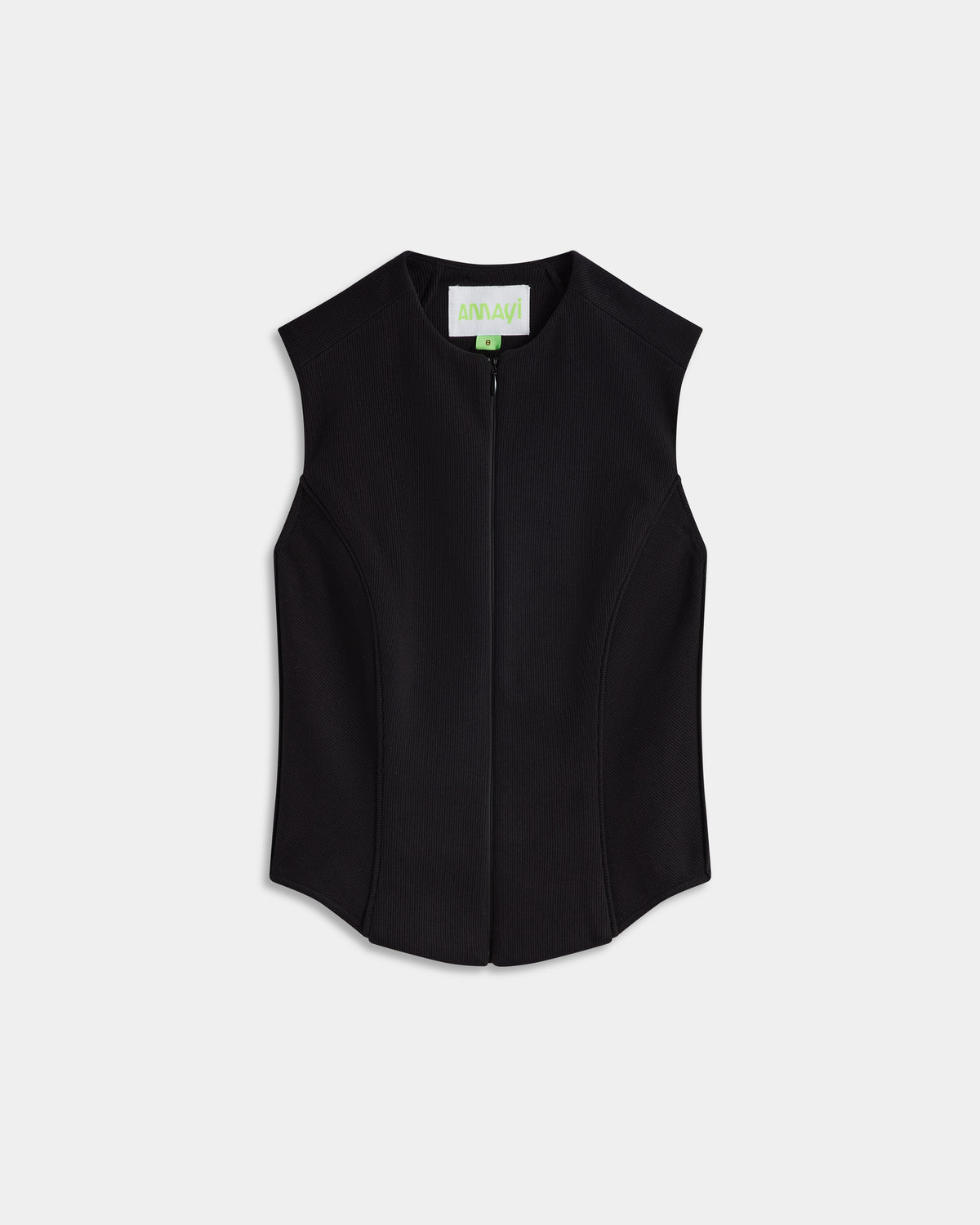 Ribbed Cotton Tank in Black
