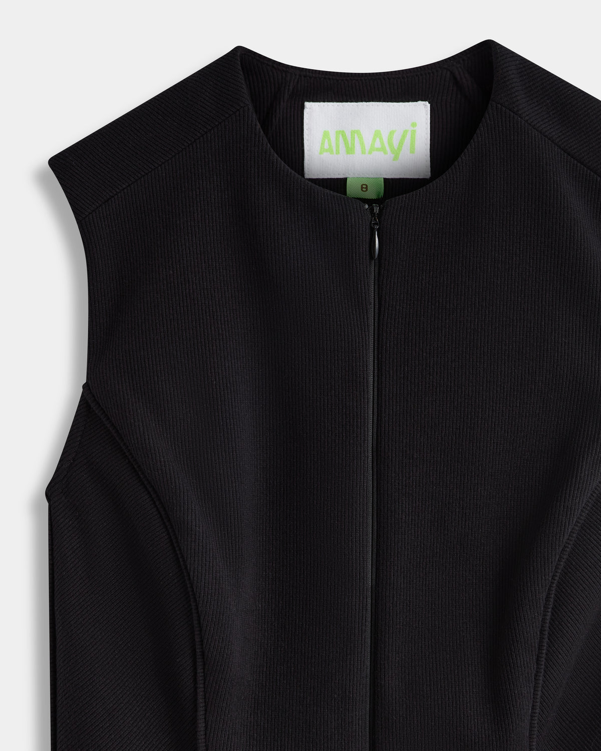 Ribbed Cotton Tank in Black
