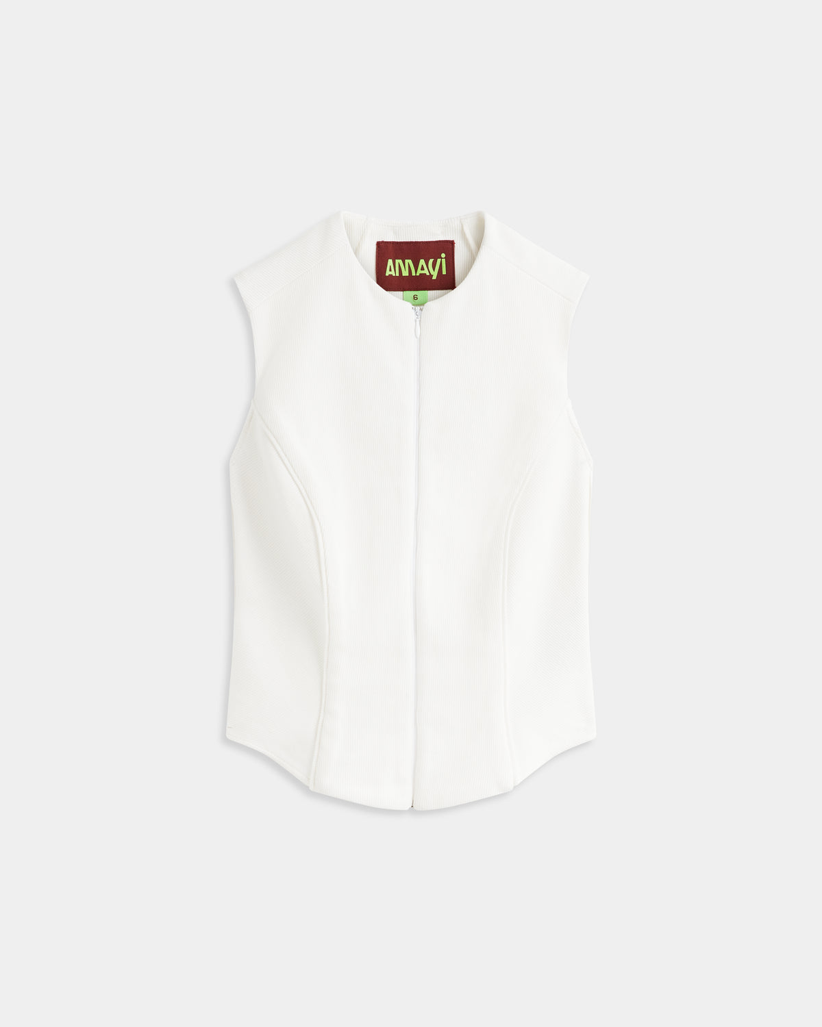 Ribbed Cotton Tank in White