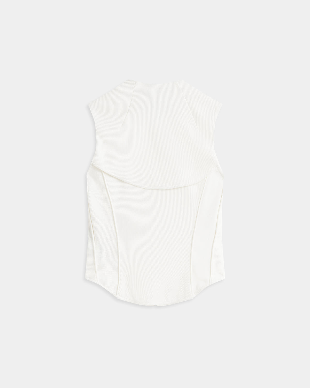 Ribbed Cotton Tank in White