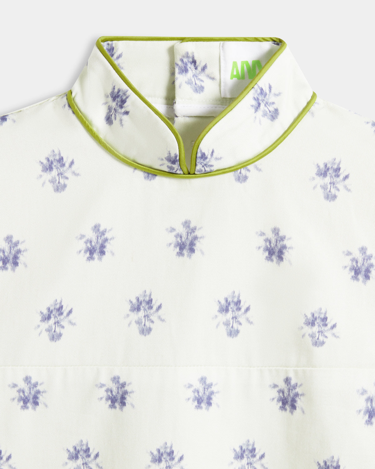 Piped Mandarin Collar Shift Dress