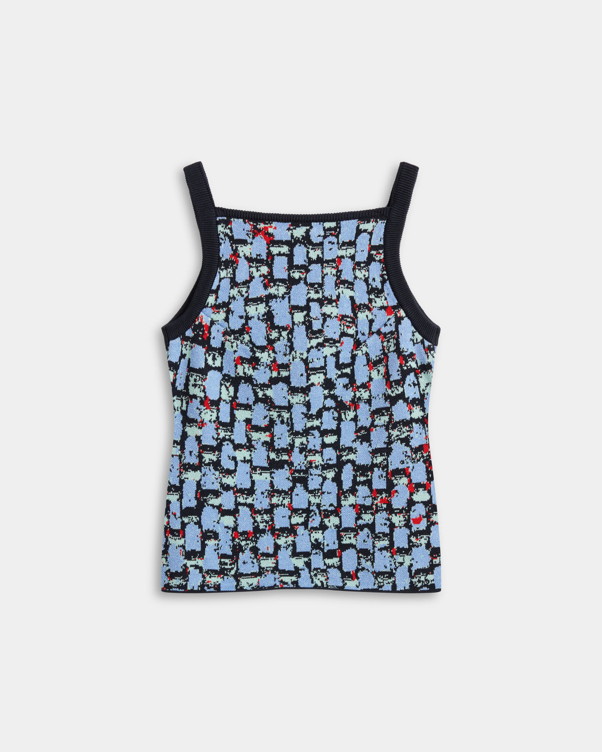 Square Neck Knitted Jacquard Tank