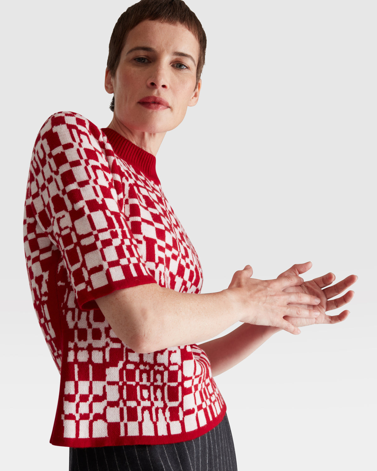 SHORT SLEEVE JACQUARD TEE