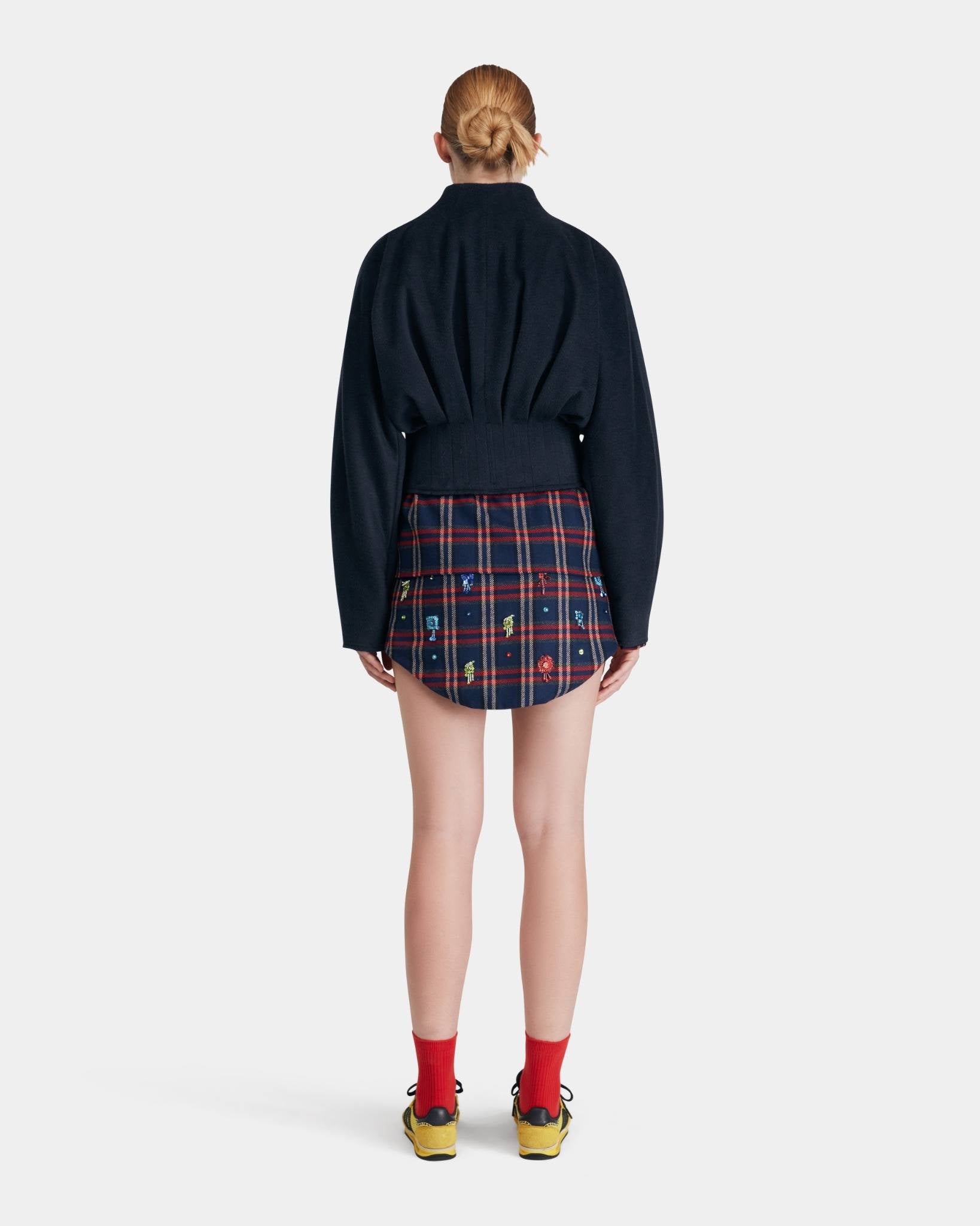 Short Cashmere Corset-Detail Jacket