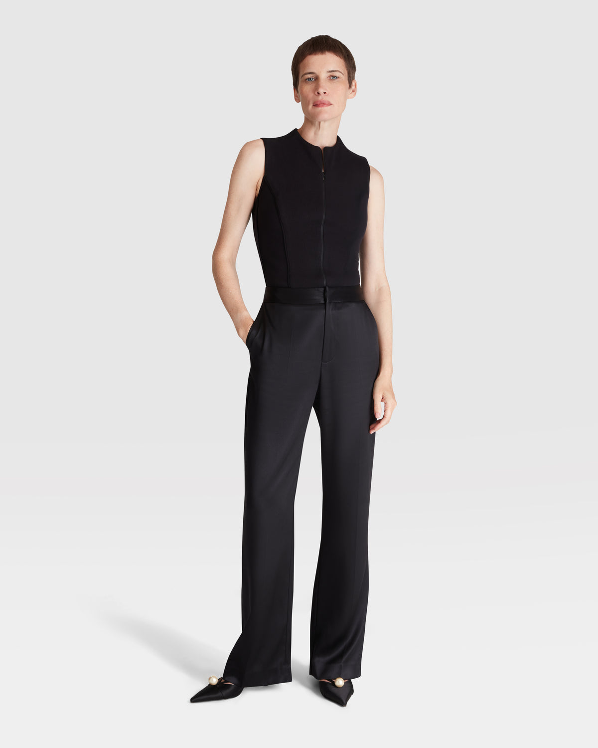Straight Silk Trousers