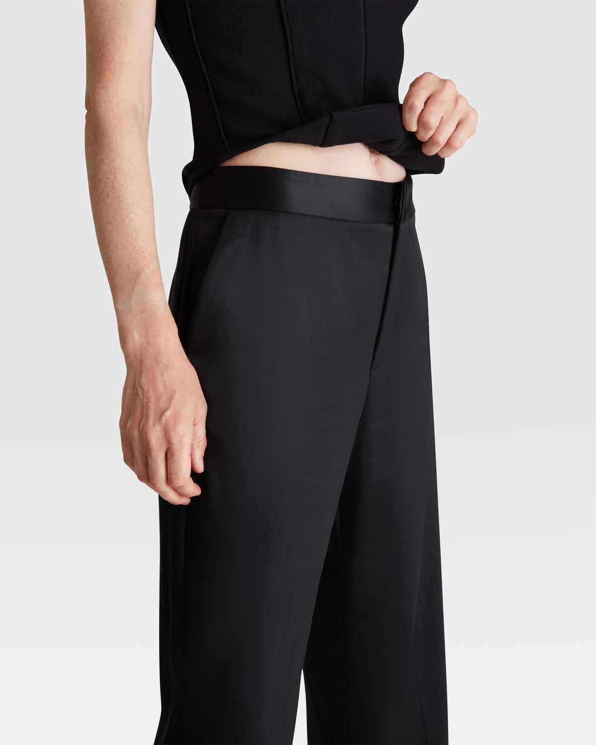 Straight Silk Trousers