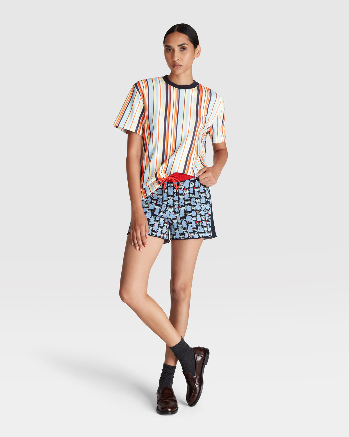 STRIPED CREW NECK T-SHIRT