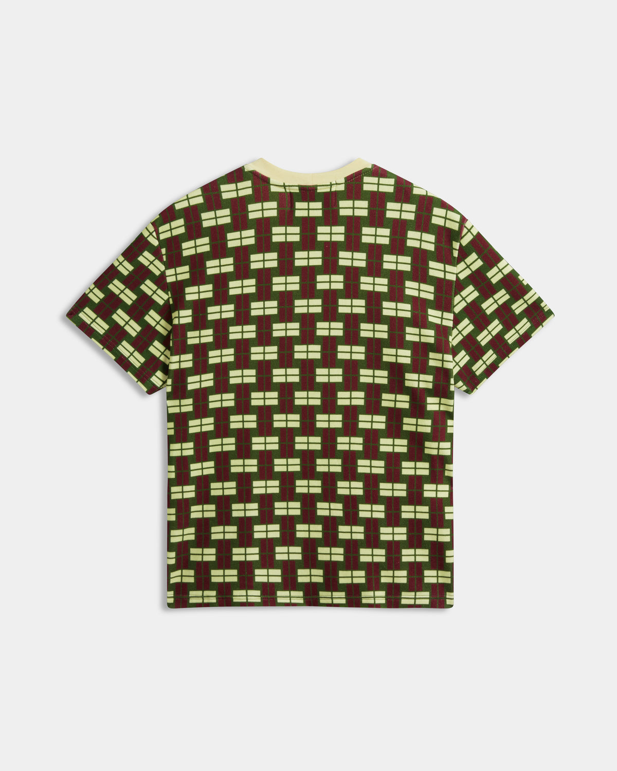 CHECKED CREW NECK T-SHIRT