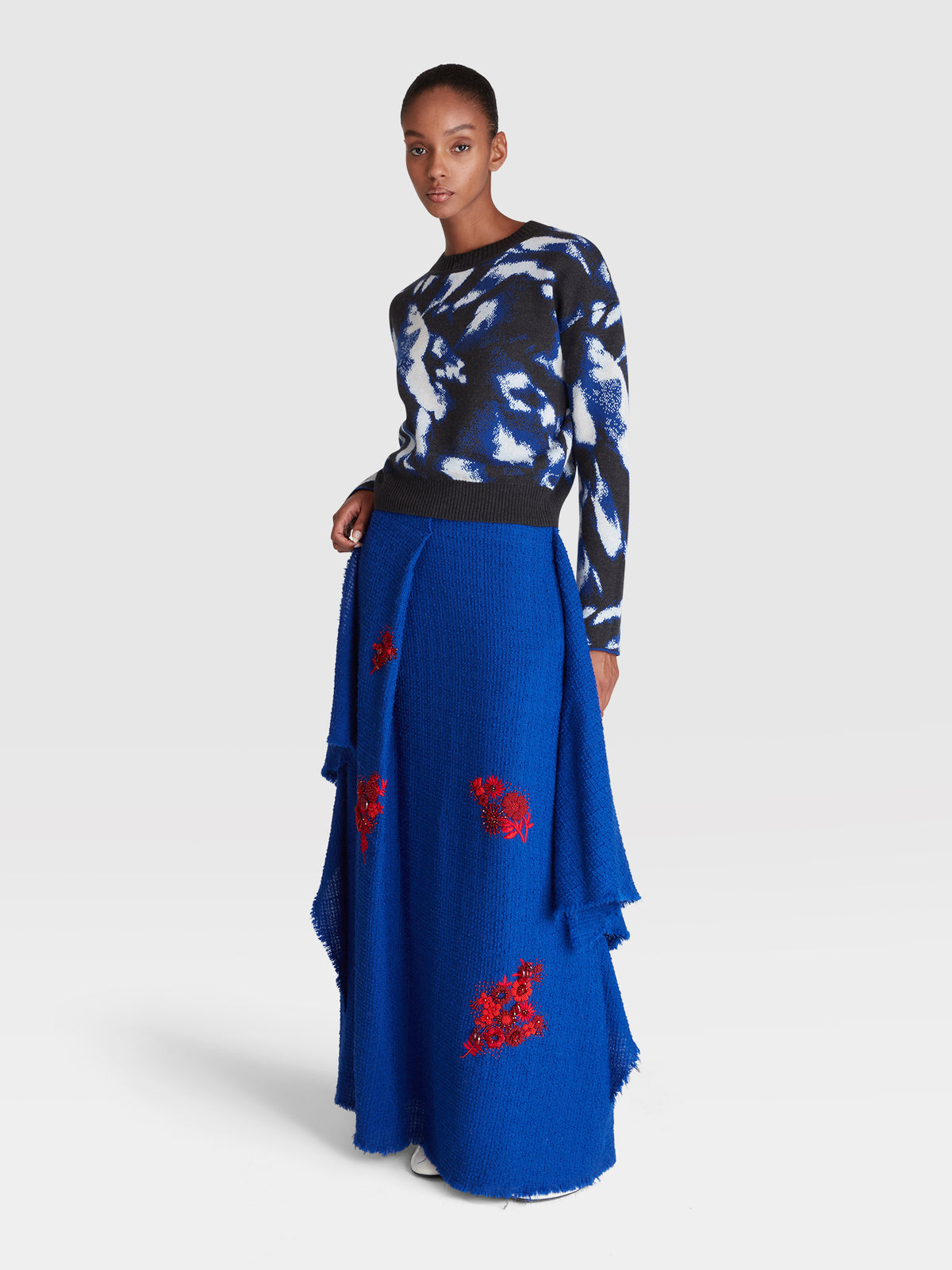 Wool Bouclé Wing Skirt