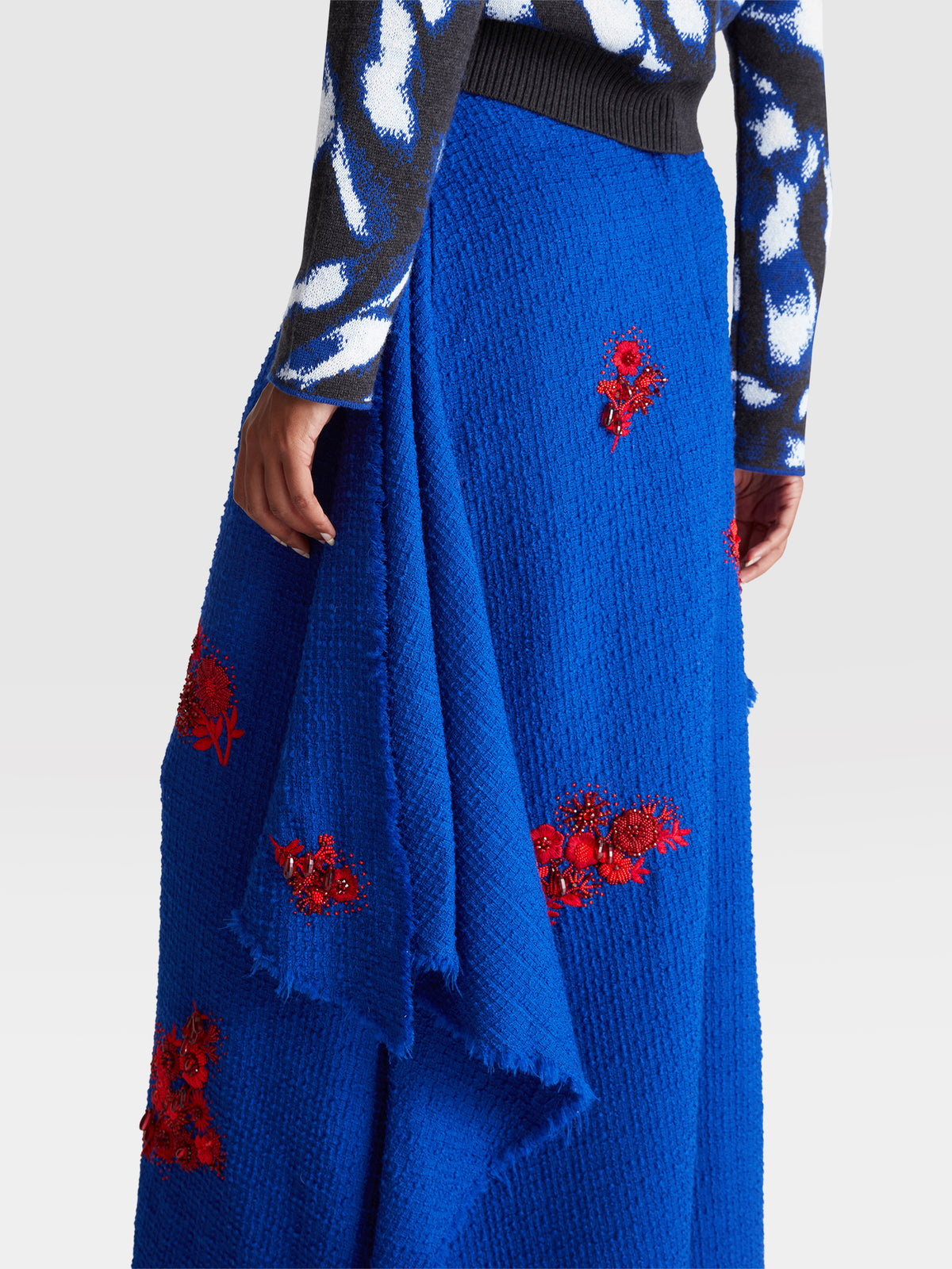 Wool Bouclé Wing Skirt