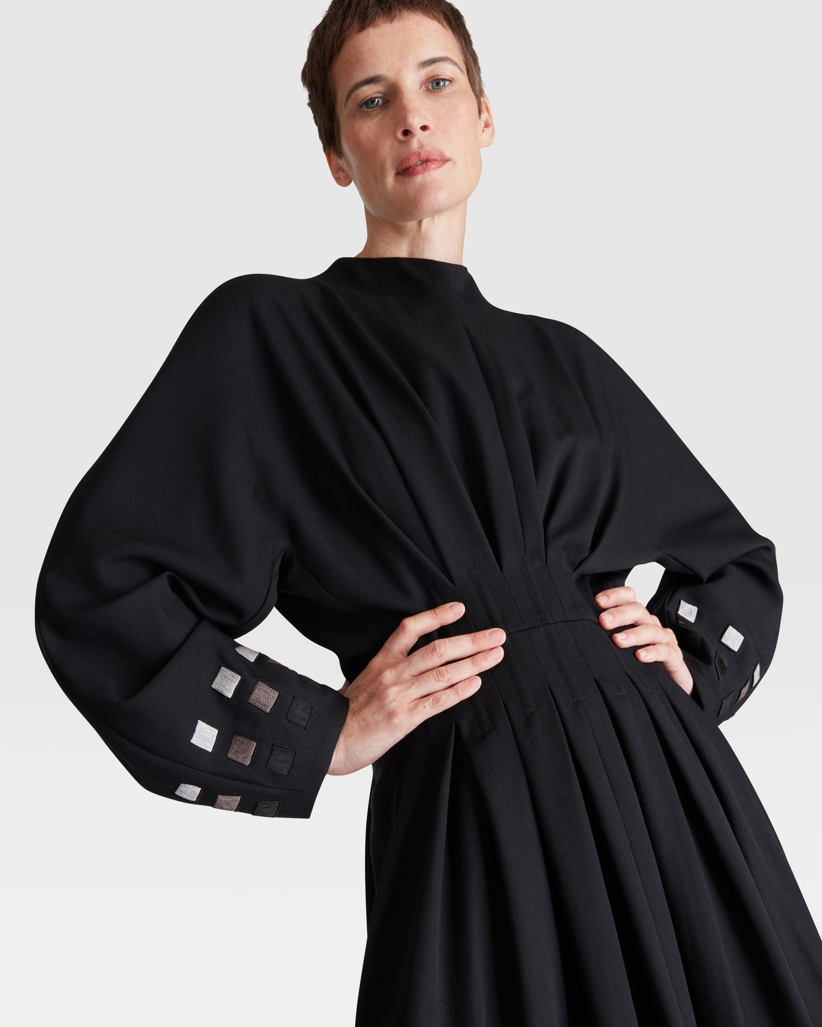 Wool Corset-Detail Dress