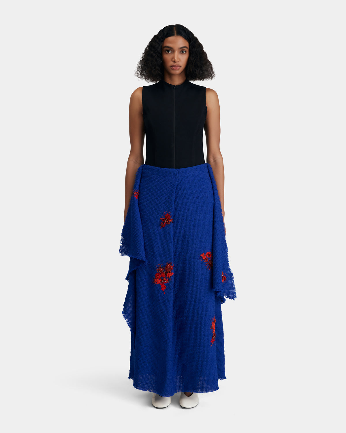 Wool Bouclé Wing Skirt