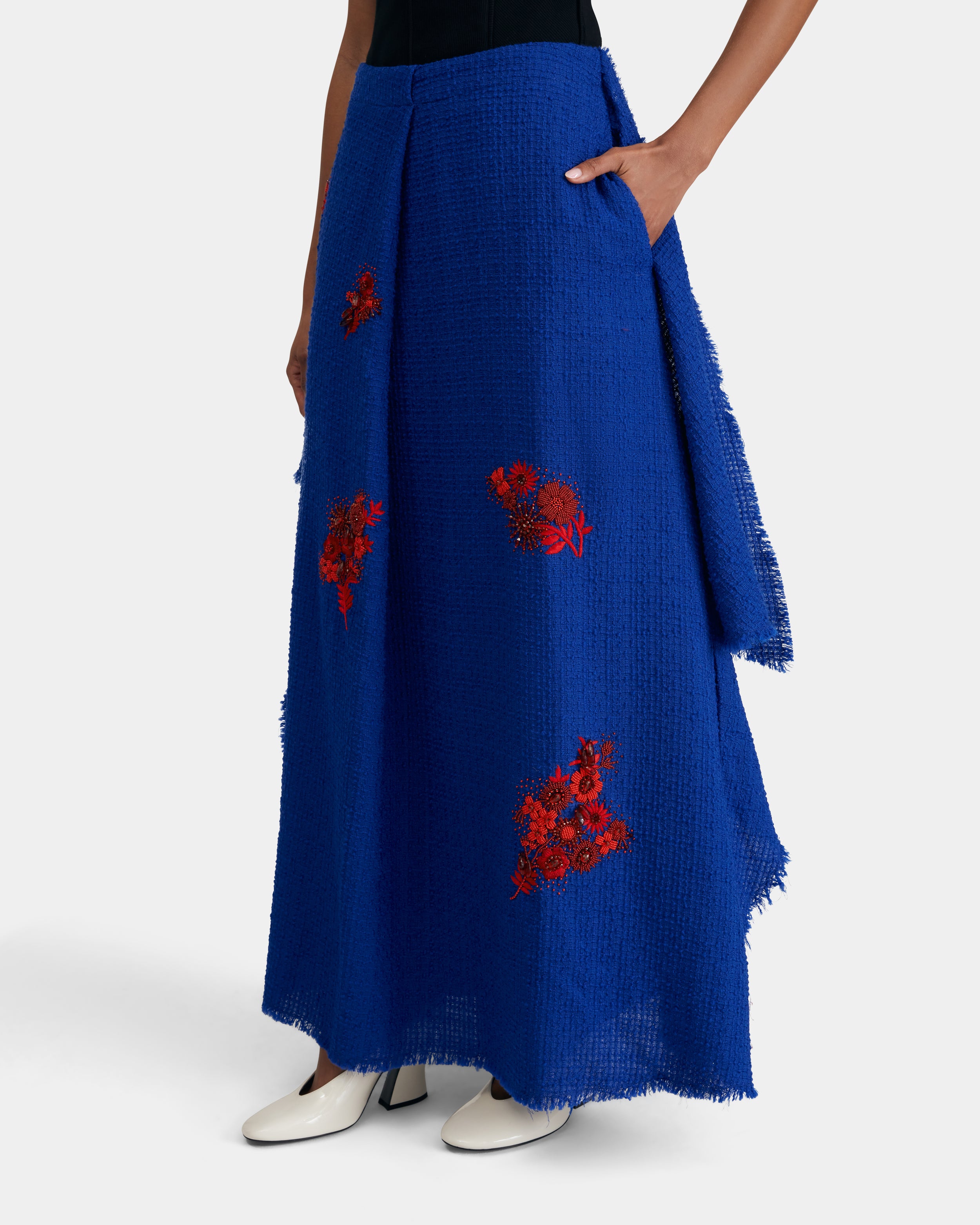 Wool Bouclé Wing Skirt