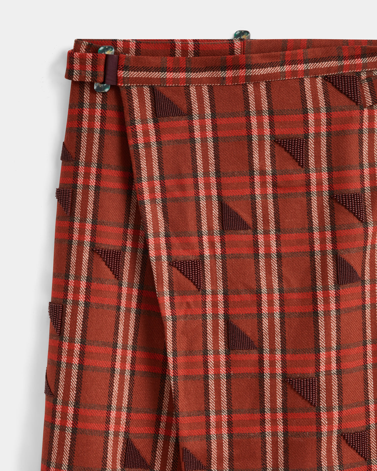 Embroidered Overlap Skirt